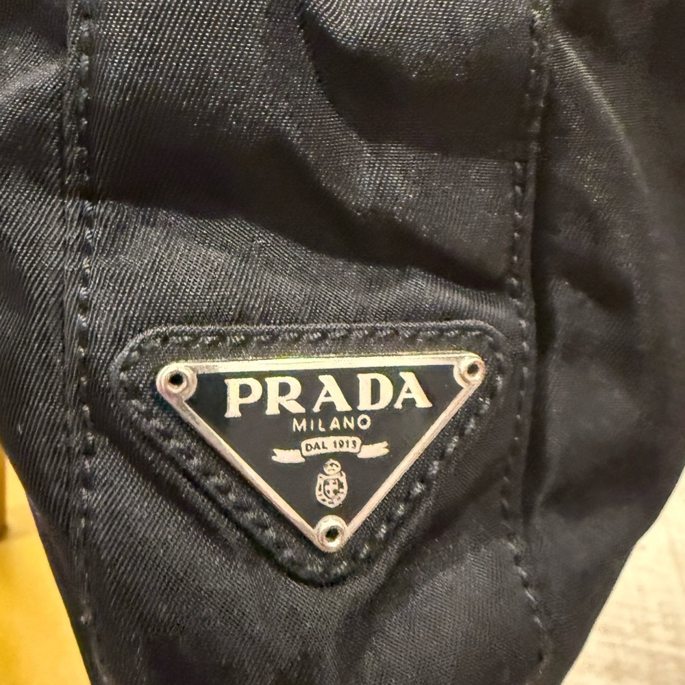 Prada Black Nylon Shoulder Bag w/ Lucite Handle & Leopard Twilly EUC - Picture 3 of 11